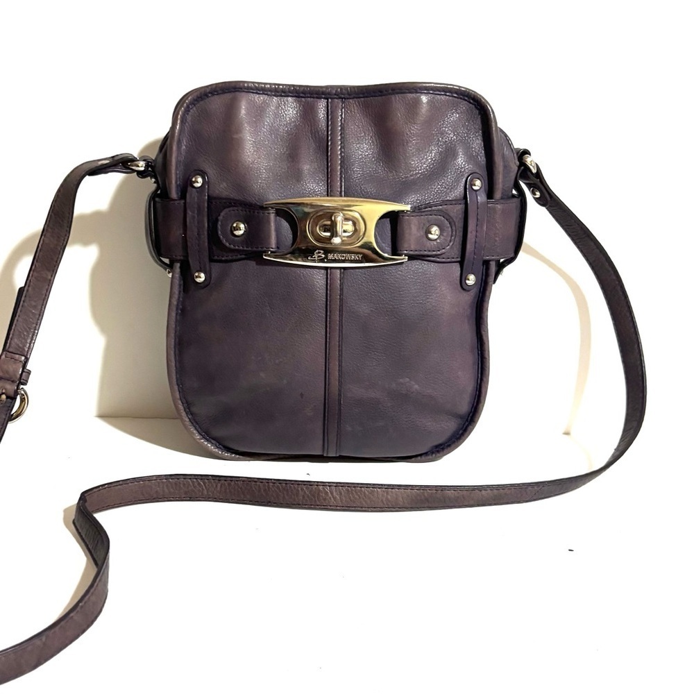 B.makowsky Purple distressed Leather Crossbody Bag